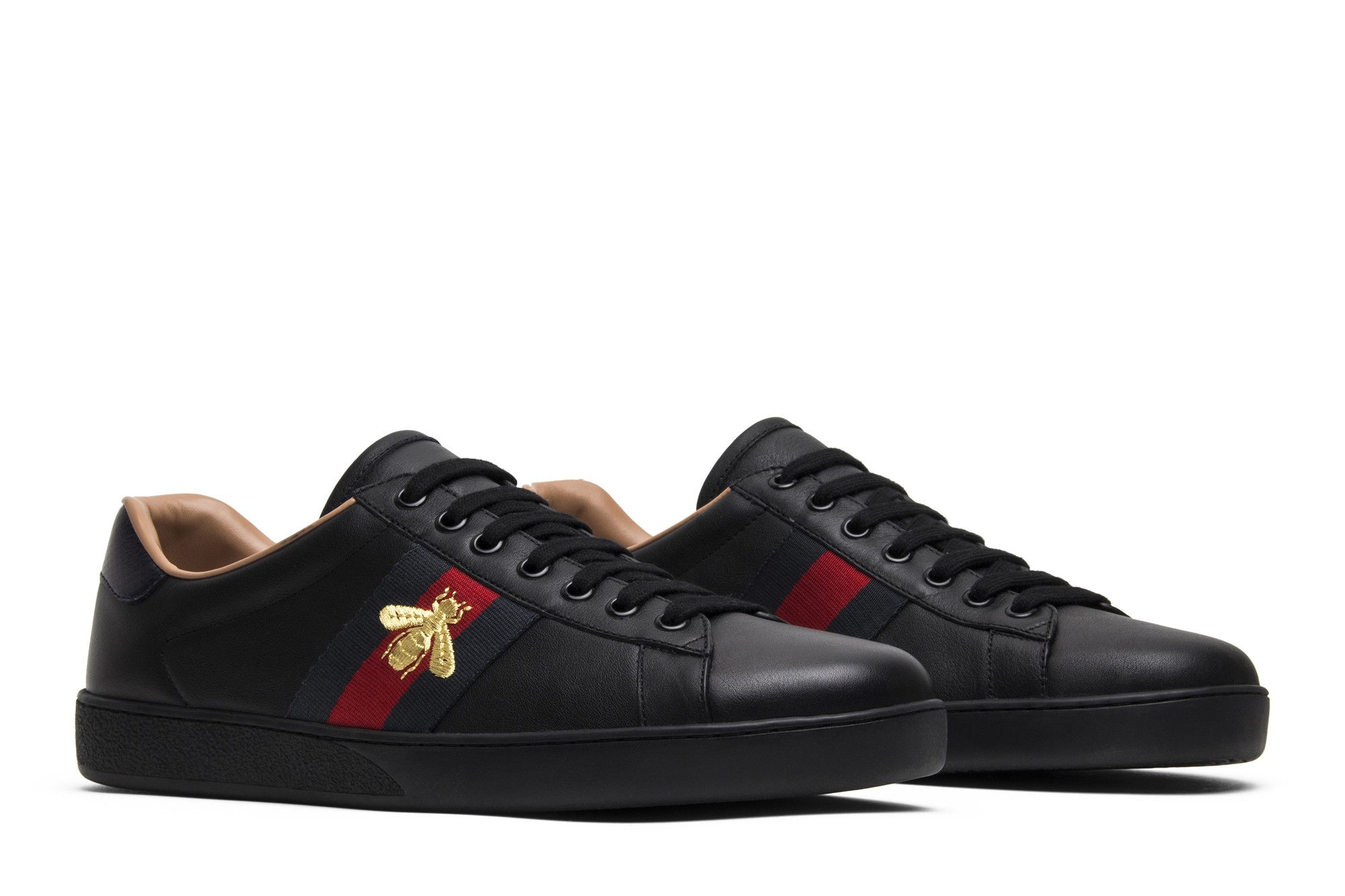 Cheap Gucci Ace Geborduurd Zwart Met ''Black Bee'' Achterkant 429446 A38G0 1284