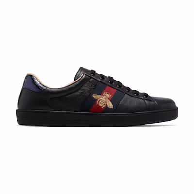 Gucci Ace Embroidered Navy back edge 'Black Bee'