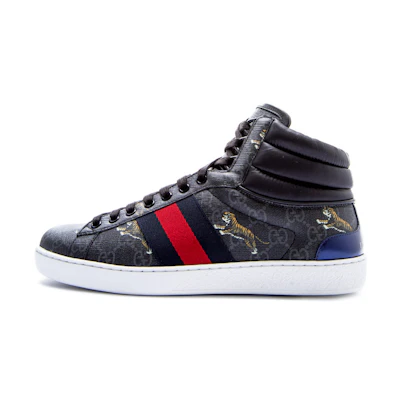 Gucci Ace GG High 'Tiger Logo - Black'