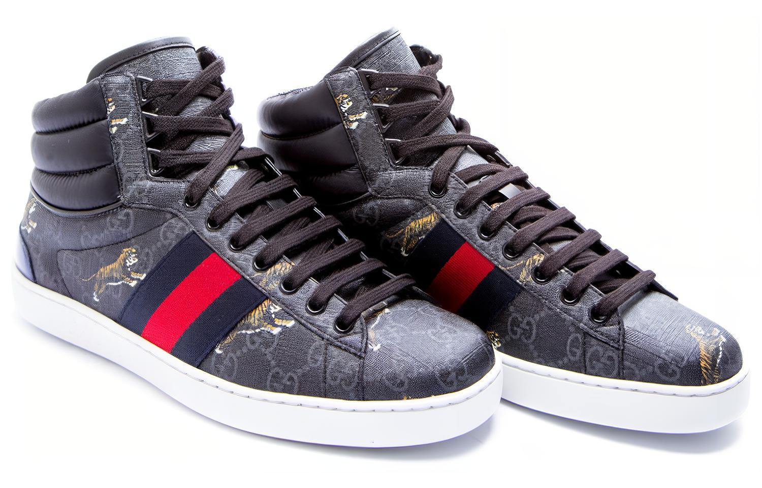 Gucci Ace GG High 'Tiger Logo - Black' 圖 3