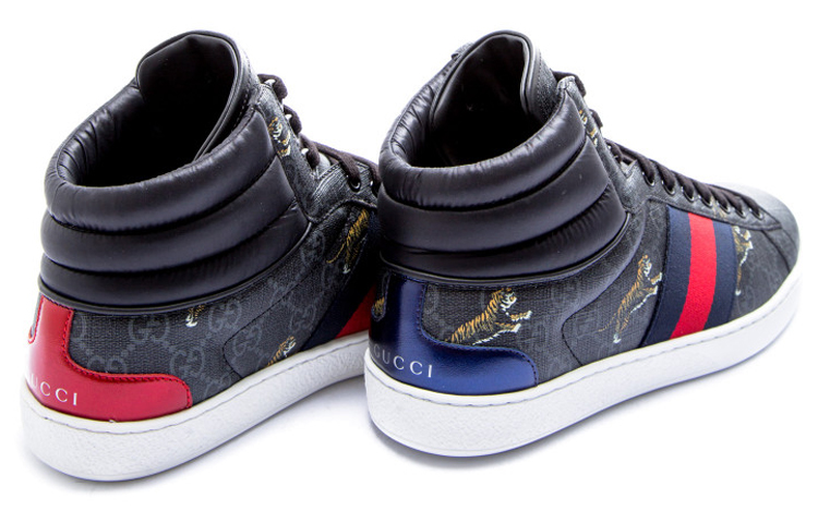 Gucci Ace GG High 'Tiger Logo - Black' 圖 4