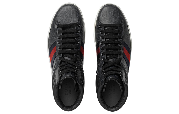 Lookbook 구찌 에이스 GG 블랙 하이탑 555197-92T20-1140