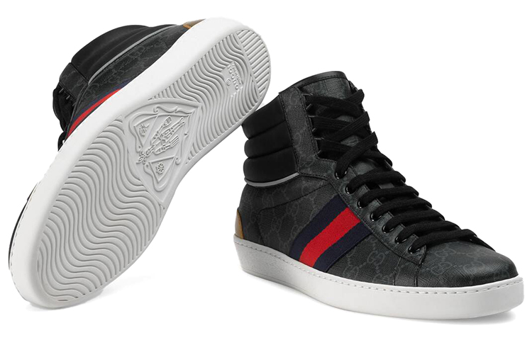 Purchase 구찌 에이스 GG 블랙 하이탑 555197-92T20-1140