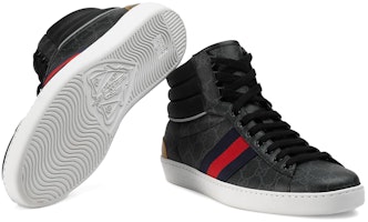 구찌 에이스 GG 블랙 하이탑 555197-92T20-1140 Purchase 구찌 에이스 GG 블랙 하이탑 555197-92T20-1140