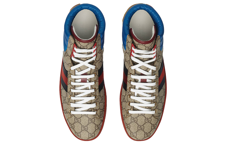 Lookbook 구찌 에이스 GG 하이탑 '블루 베이지' 555144-92T20-9794