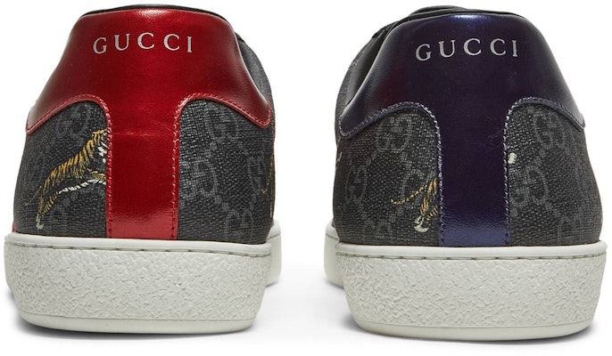 GUCCI 古馳 ACE 老虎圖樣 復古百搭 低筒 時尚板鞋 男款 黑灰 Details for GUCCI 古馳 ACE 老虎圖樣 復古百搭 低筒 時尚板鞋 男款 黑灰