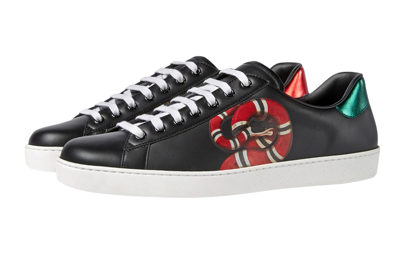 Gucci Ace Kingsnake Sneakers 'Black Red' 圖 2