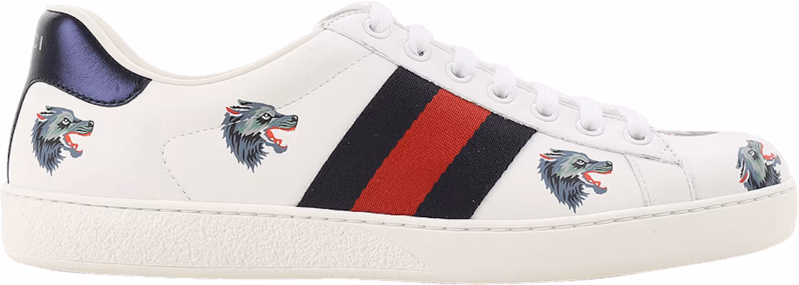 GUCCI古馳 ACE 狼圖騰低幫時尚運動鞋 男款 白色 Buy GUCCI古馳 ACE 狼圖騰低幫時尚運動鞋 男款 白色