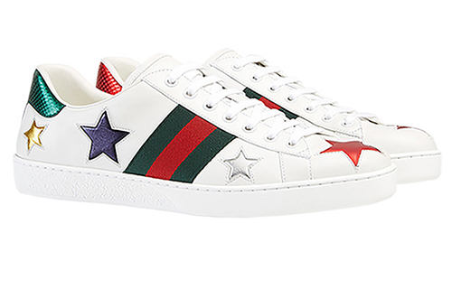 Shop Gucci Ace 'Putih' Metalik 452502-DOP50-9076