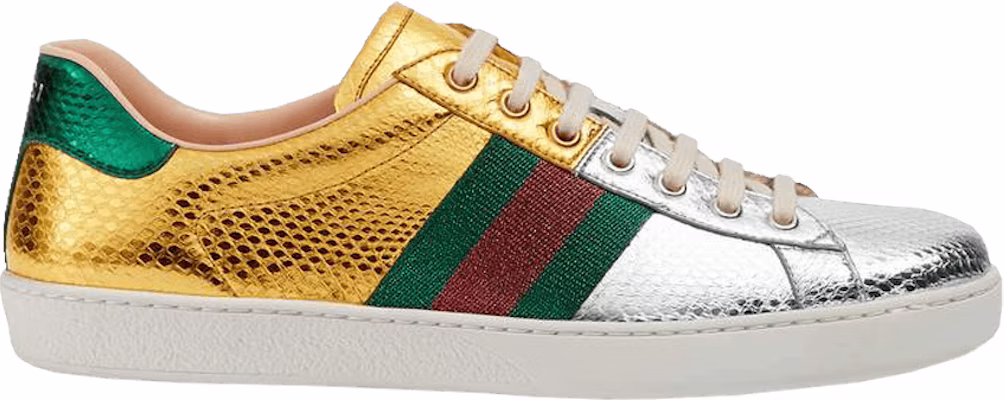 Gucci Ace Kulit Ular Metalik 'Emas Perak' 450881-E9W80-8167 Buy Gucci Ace Kulit Ular Metalik 'Emas Perak' 450881-E9W80-8167