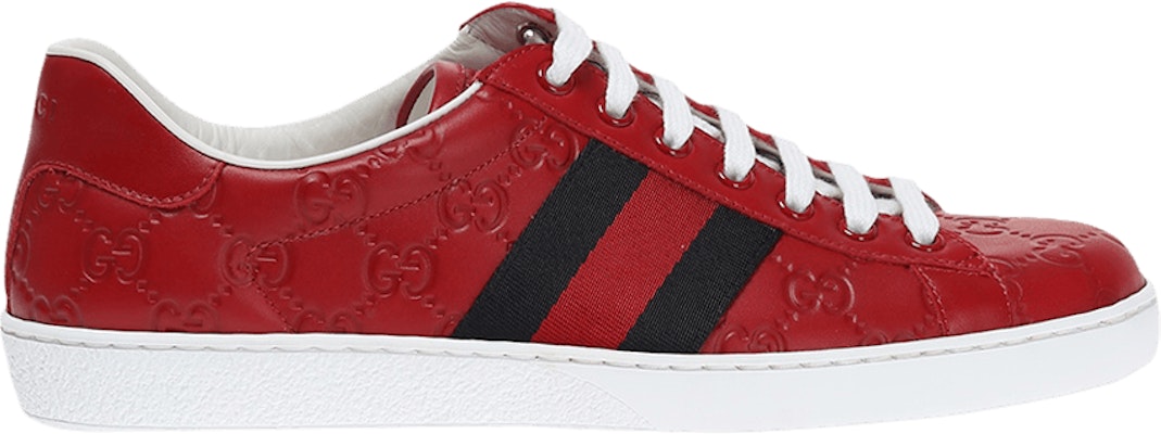 Ace gucci signature sneaker red discount