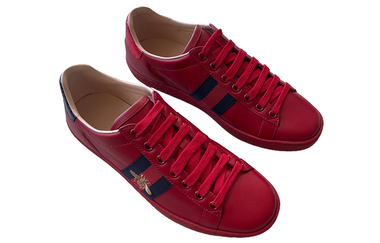 Gucci Ace Sneaker with Embroidered Bee 'Red Navy' 圖 3