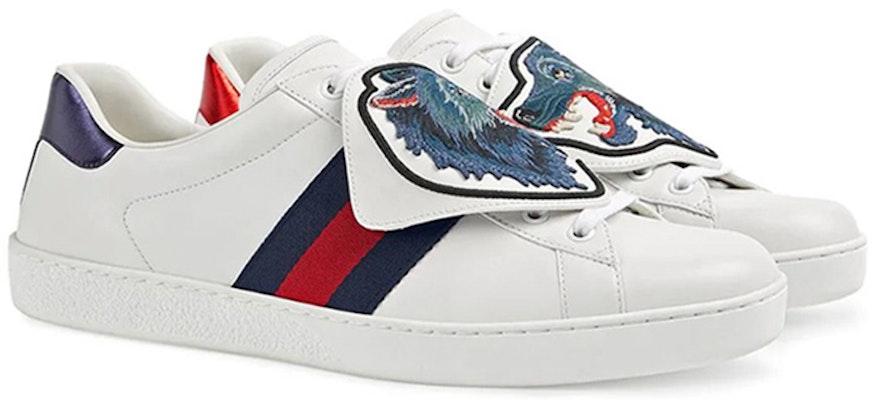 Buy Gucci Ace Sneakers With Removable Wolf Patches White 497130 0FI10 9060 Novelship