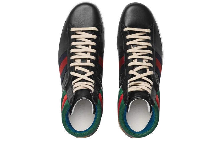 Lookbook 구찌 에이스 스트라이프 블랙 하이탑 (Gucci Ace Stripe Black High-top) 548689-0RDQ0-1084