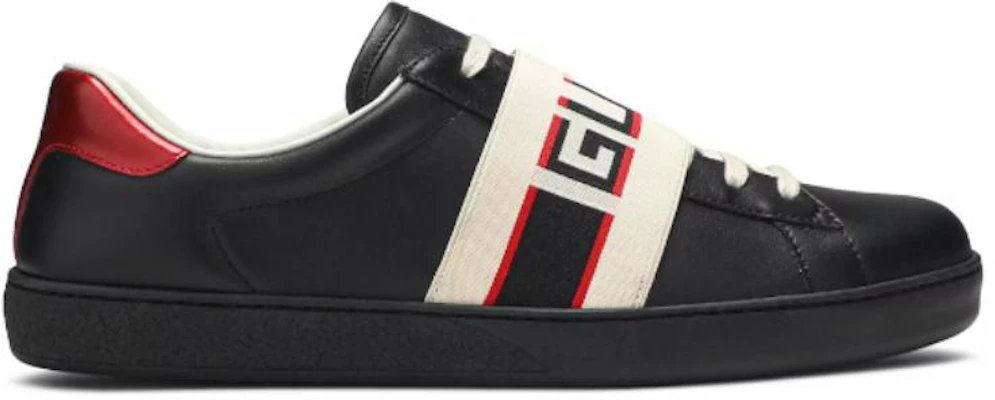 Gucci Ace 黑色条纹皮革鞋 523469-OFIVO-1076 Order Gucci Ace 黑色条纹皮革鞋 523469-OFIVO-1076