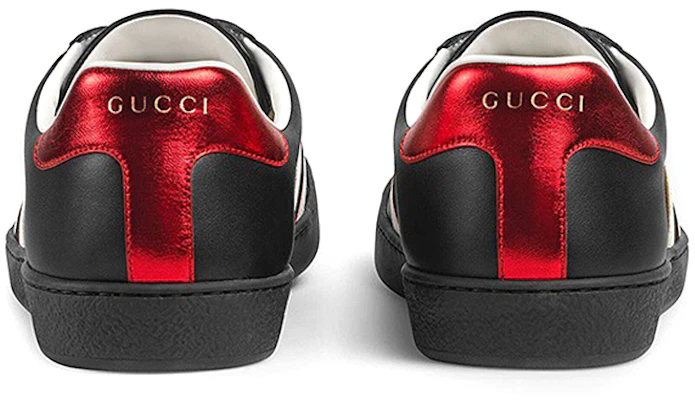 Gucci Ace 黑色条纹皮革鞋 523469-OFIVO-1076 Shop Gucci Ace 黑色条纹皮革鞋 523469-OFIVO-1076