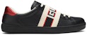 Gucci Ace Stripe Kulit 'Hitam' 523469-0FIV0-1076