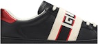 Order Gucci Ace Stripe Kulit 'Hitam' 523469-0FIV0-1076