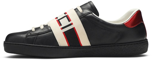 GUCCI古馳 ACE 皮革 條紋 時尚板鞋 男款 黑 Lookbook GUCCI古馳 ACE 皮革 條紋 時尚板鞋 男款 黑