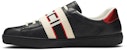 Gucci Ace Stripe Kulit 'Hitam' 523469-0FIV0-1076