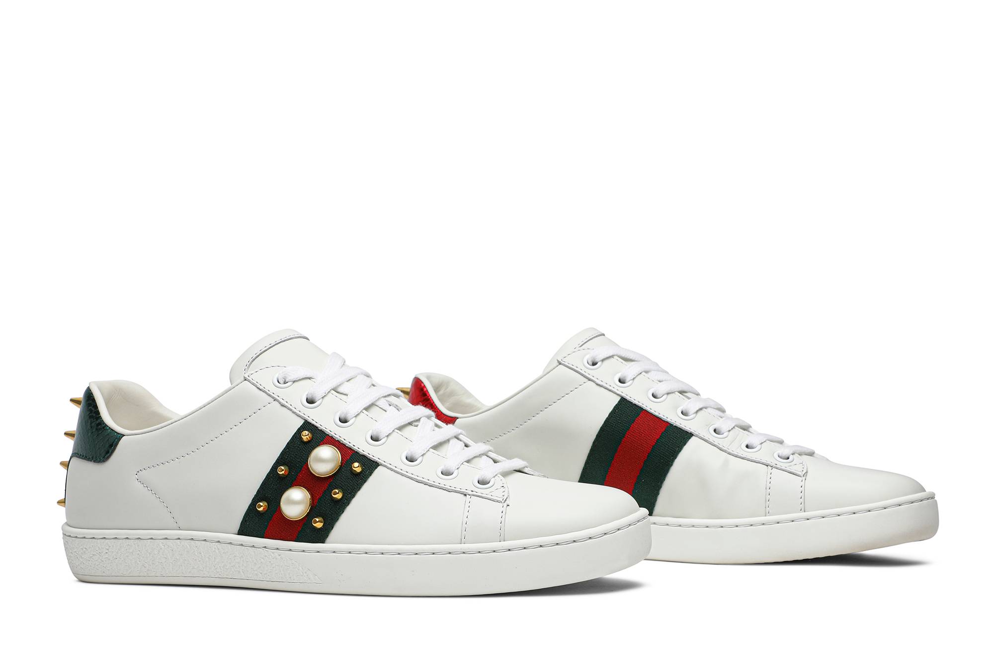 Cheap (女款) Gucci Ace 鉚釘 '白色' 431887-A38G0-9064