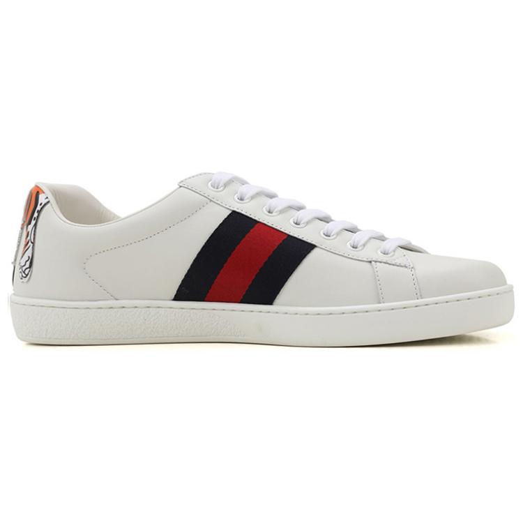 Lookbook Gucci Ace Vintage Web Lace-Up 'Tiger Patch' Sepatu Pria Original 456229-A38D0-9072
