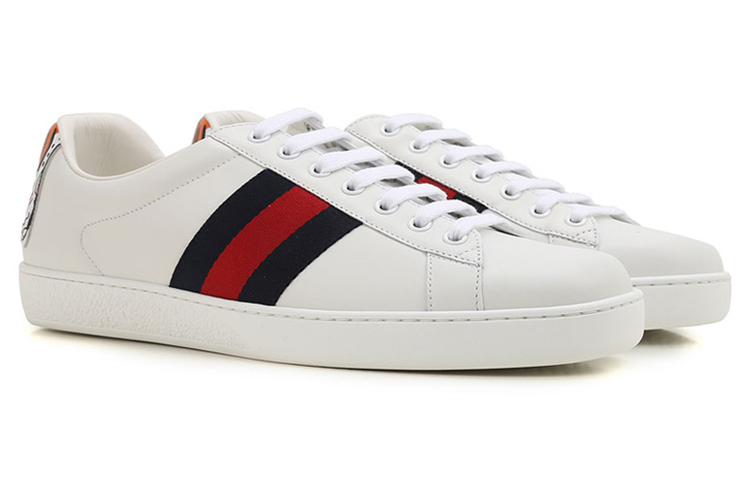 Shop Gucci Ace Vintage Web Lace-Up 'Tiger Patch' Sepatu Pria Original 456229-A38D0-9072