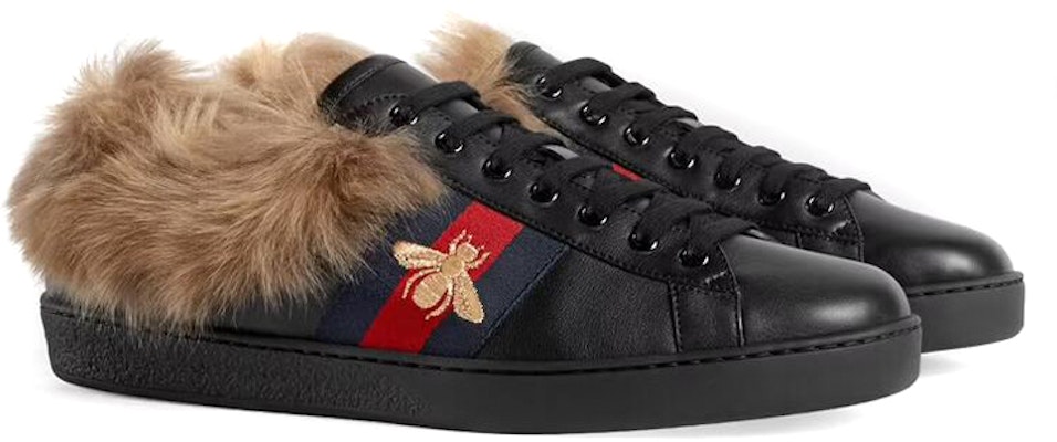 Gucci Ace Wool Embroidered 'Bee - Black' 496093-0FI50-1093 Lookbook Gucci Ace Wool Embroidered 'Bee - Black' 496093-0FI50-1093