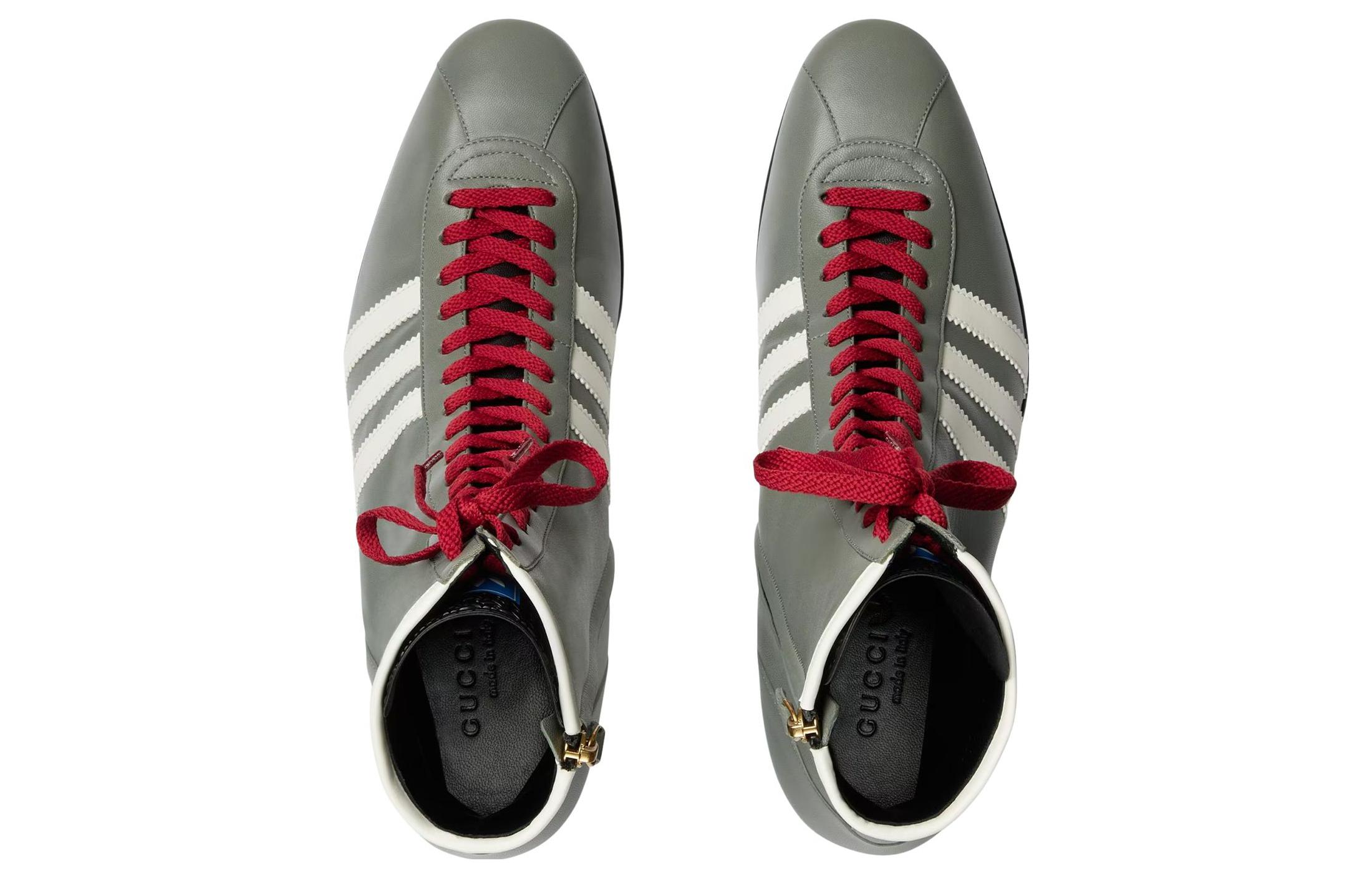 Shop Bottes Sneakers en Cuir Gucci x adidas Originals ''Gris'' 714871-AABAA-1545