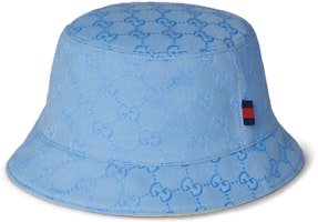 GUCCI Alphabet Embroidered Canvas Bucket Hat Unisex Couple Style Blue. 7901523HA0T8575 GUCCI Alphabet Embroidered Canvas Bucket Hat Unisex Couple Style Blue. 7901523HA0T8575