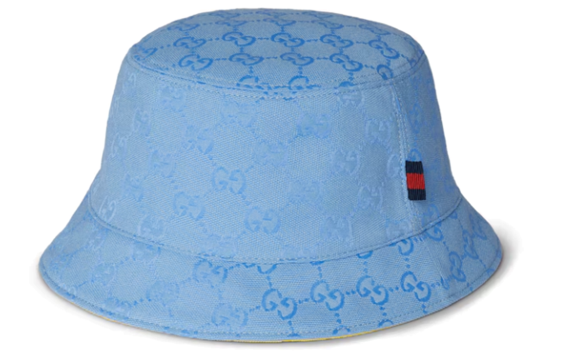 Order GUCCI Alphabet Embroidered Canvas Bucket Hat Unisex Couple Style Blue. 7901523HA0T8575