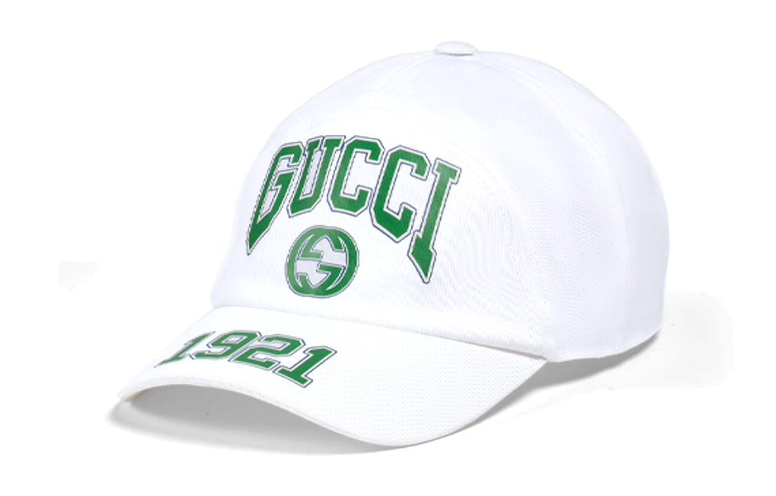 GUCCI Alphabet Logo Cotton Baseball Cap Unisex White 7731354HA7F9200