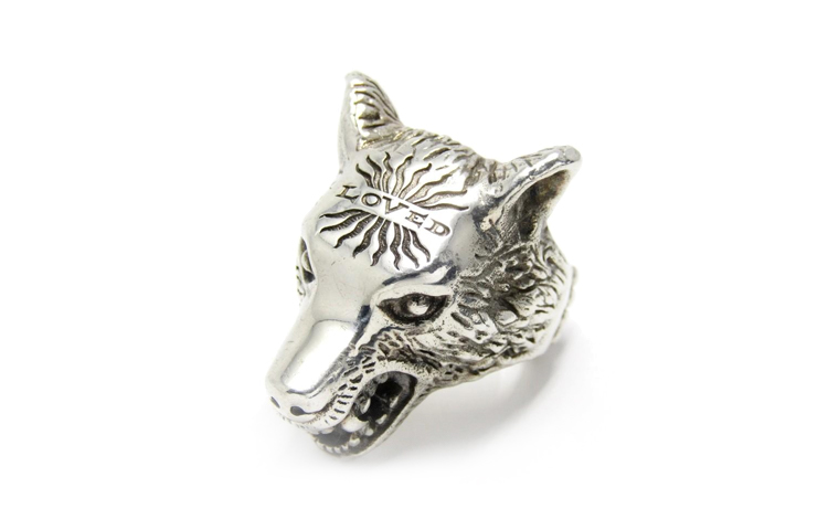 GUCCI Anger Forest Wolf Head 925 Silver Ring  - Silver. 476902