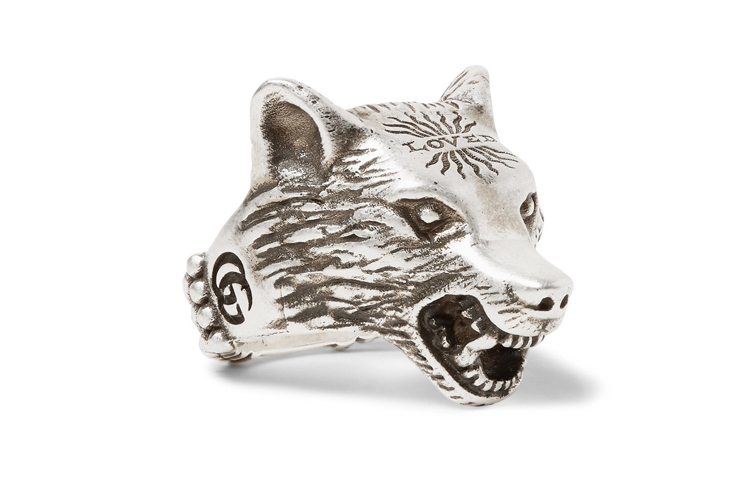 GUCCI Anger Forest Wolf Head 925 Silver Ring  - Silver. 476902 圖 4