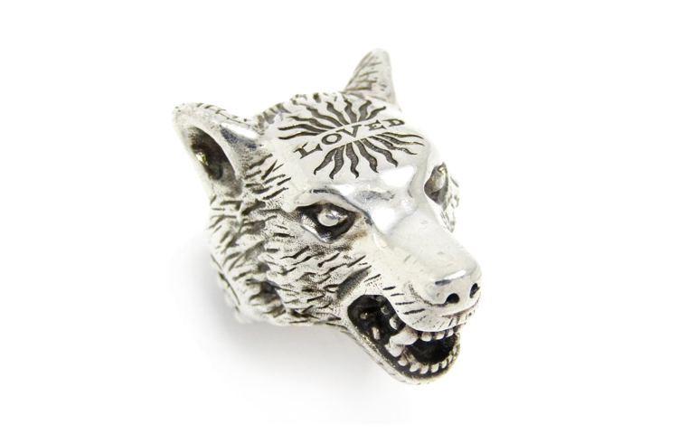 GUCCI Anger Forest Wolf Head 925 Silver Ring  - Silver. 476902 圖 6