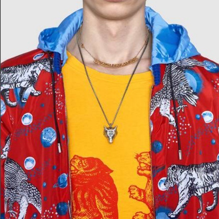 GUCCI Anger Forest Wolf Head Sterling Silver Necklace Unisex Silver 476930-J8400-0811 圖 5