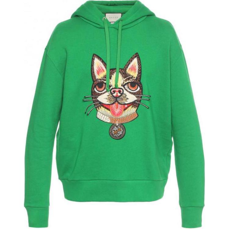 Gucci Anime Dog Print Green Hoodie Long Sleeve Sweater 475374-X9P12-3234