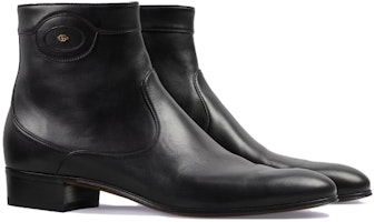 古驰黑色皮革拉链圆头靴 719742-06F00-1000 Order 古驰黑色皮革拉链圆头靴 719742-06F00-1000