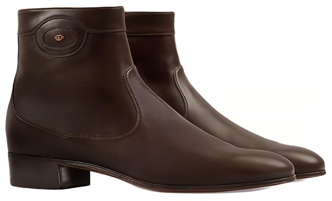 Gucci Ankle Boot 'Logo Embellished - Cocoa' 719742-06F00-2140 Lookbook Gucci Ankle Boot 'Logo Embellished - Cocoa' 719742-06F00-2140