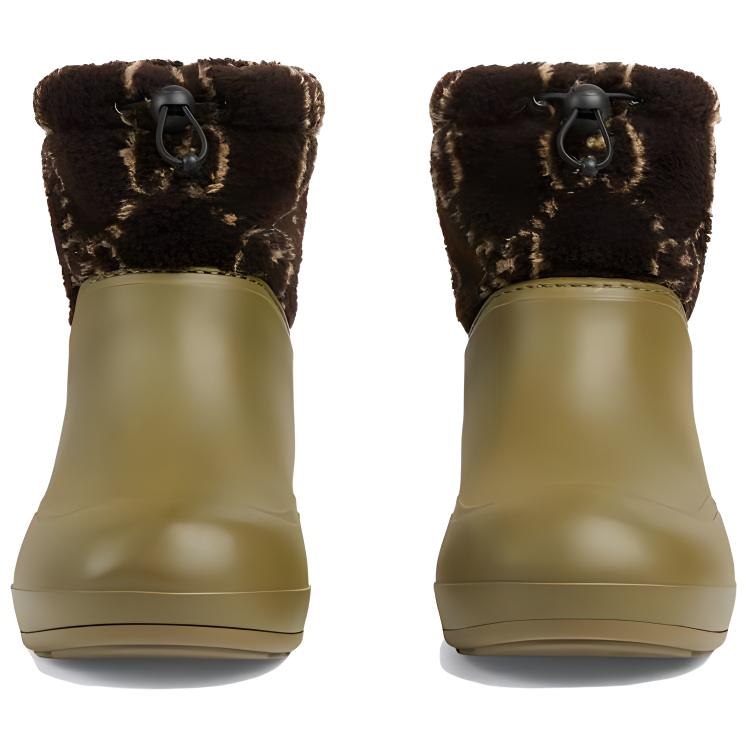 Shop Bota Gucci Tobillera 'Bicolor Teddy - Verde Marrón' 758813-9AAD4-3541