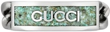 Buy GUCCI Anillo de Plata 925 Antiguo Horsebit Esmalte Logo Unisex Pareja Plata 678711-J8410-9071