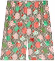 Gucci Apple Print Brown Casual Shorts for Men 653403-ZAHC2-2110 Gucci Apple Print Brown Casual Shorts for Men 653403-ZAHC2-2110