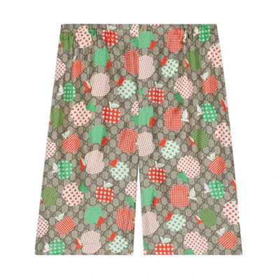 Gucci Apple Print Brown Casual Shorts for Men 653403-ZAHC2-2110