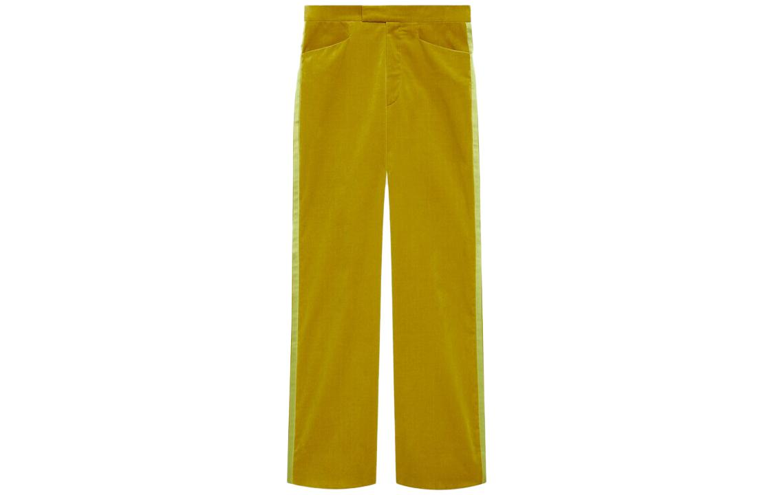 GUCCI Aria  Velvet Straight-Leg Casual Pants in Chat Green. 672239-ZAHW3-3532