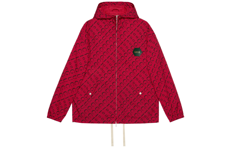 Gucci Aria Logo Print Red Full-Zip Jacket for Men 676497-Z8AT0-6248