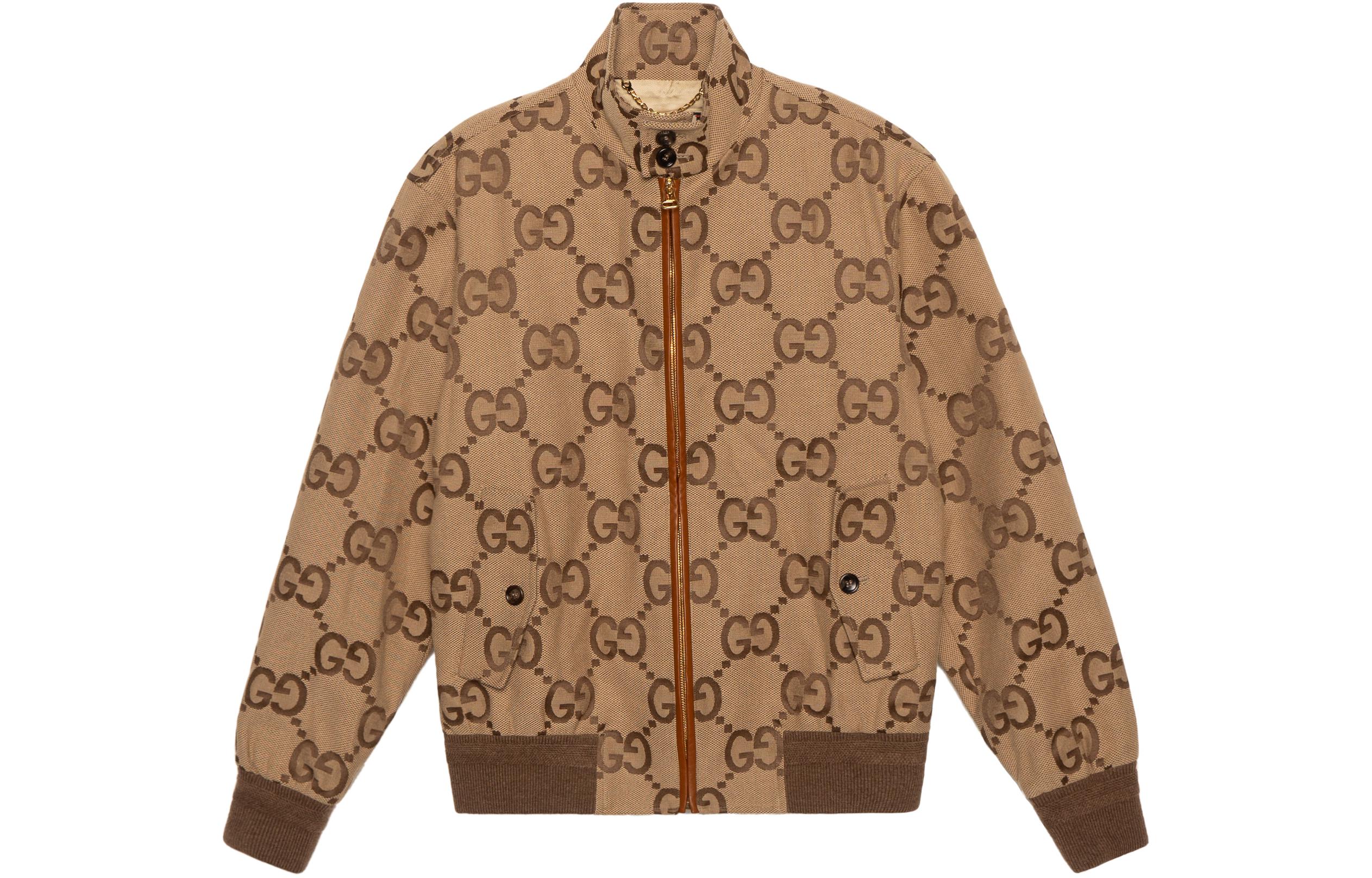 Gucci Aria Series Monogram Canvas Long Sleeve Jacket Brown for Men 680812-Z8AVS-2580