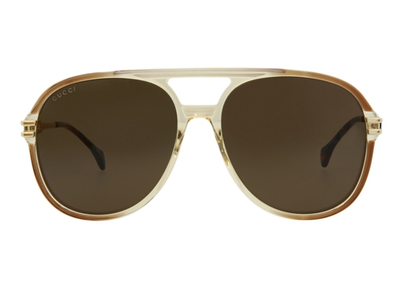 Order Cermin Mata Aviator Gucci Coklat/Emas/Coklat (GG1104S-30012810-002)