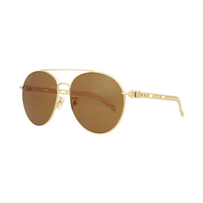Gucci Aviator Sunglasses Gold/Brown (GG0725S-30008880-002)