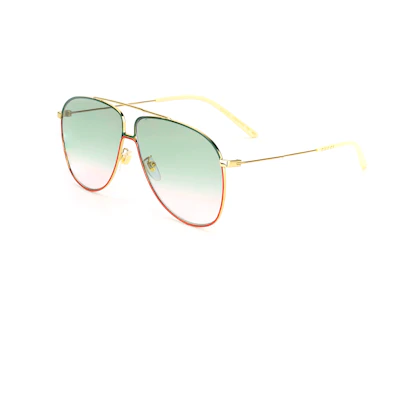 Gucci Aviator Sunglasses Logo Metal Oval Unisex GG0440S-008