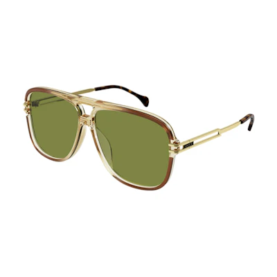 GUCCI Aviator Sunglasses Unisex with Metal and Acetate Frame. GG1105S-003